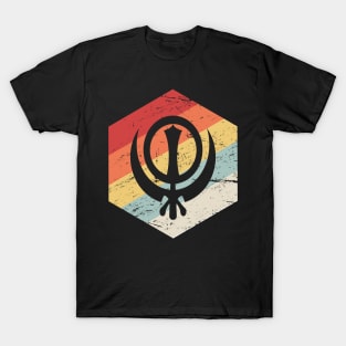 Retro 70s Sikh Khanda Icon T-Shirt